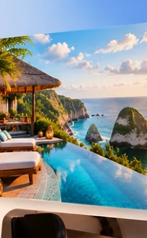 An infinity pool above the sea
